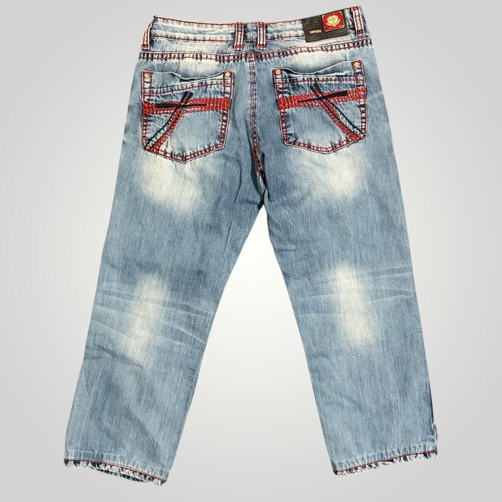 Camp David Jeans Men’s 34x27 Thick Red Stitch Y2K Made in Italy Sematary